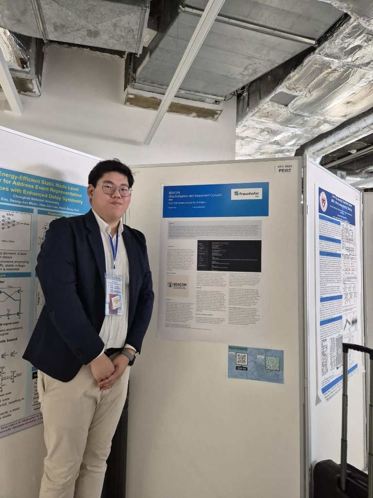 Conference photo with the BEACON poster board at EKC 2025.